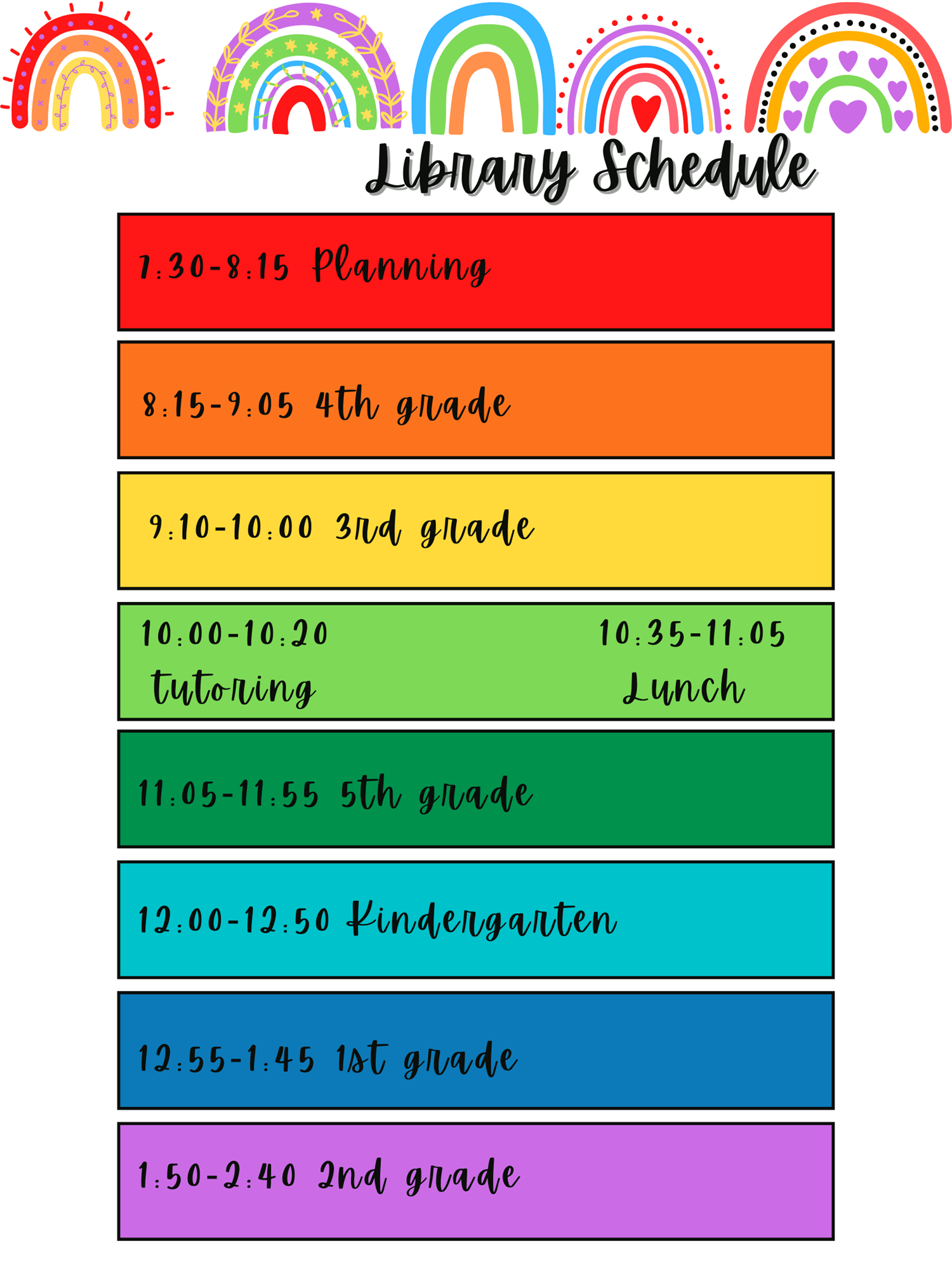 Library Schedule